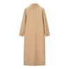 Womens Longline Wool-Blend Coat With Button Streetwear Style 2026