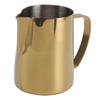 Milk Frothing Pitcher 304 Stainless Steel Coffee Steaming Pitcher Multipurpose Coffee Milk Cup for Home Golden 600ml