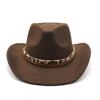 Western Cowboy Top Hat British Classic Jazz Hat Wool Hat Big Eaves Hat