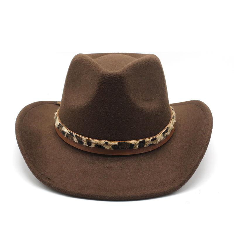 Western Cowboy Top Hat British Classic Jazz Hat Wool Hat Big Eaves Hat