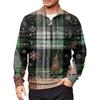 Men's Loose Casual 1/4 Zip Sweatshirt Fashion Printed Long Sleeve Top With Pockets