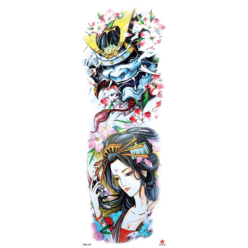Waterdichte tattoo stickers voor de hele arm: Jezus, Maagd Maria, Kroon, Leeuw-ontwerp