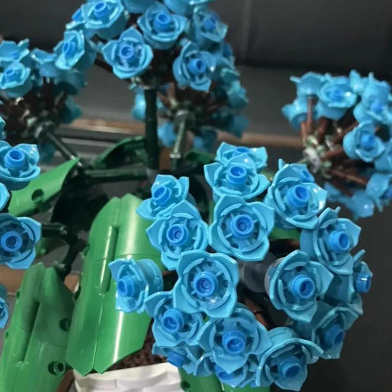 Stavební blok Huazhi Hydrangea Věčný květinový montážní hračka kreativní dárek