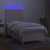 Maison Exclusive - Sommier à lattes de lit et matelas et LED Crème 100x200cm Tissu