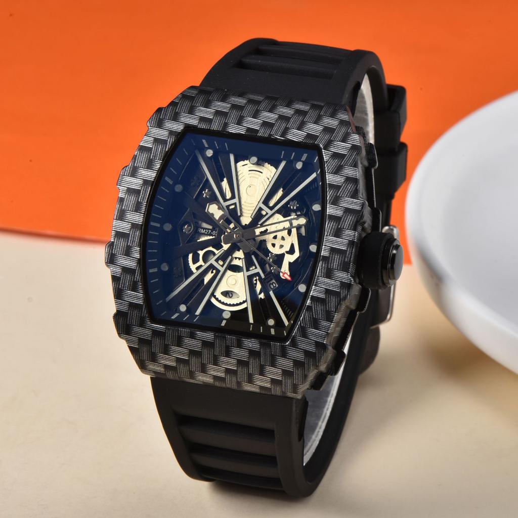Richard Barrel Quartz Watch Male Student Trend Single Calendar Men's Hand Watch Quartz Watch