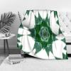 Iridescent Geometric Pattern Throw Blanket Abstract Teal Green Mosaic Design Sofa Bed Cover Decorative Throw Blanket