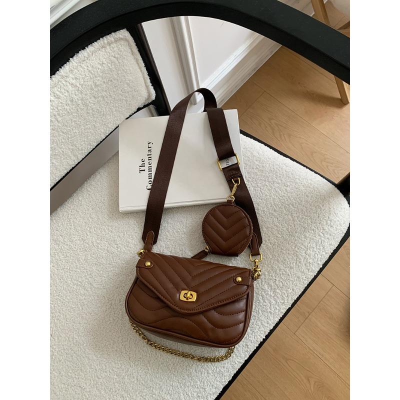 Fashionable and Popular Ladies' Mother-child Bag New Texture Chain Shoulder Bag Texture Diamond Square Bag