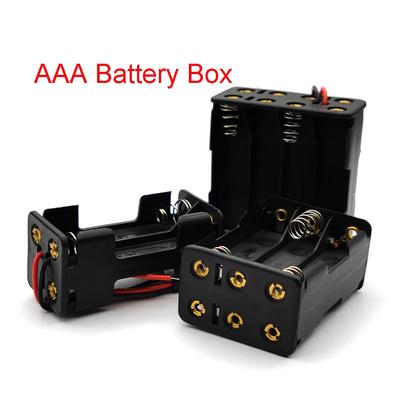 4x 6x 8x AAA Battery Box Case Holder with Wire Leads Side By Side Battery Box Connecting Solder for 4-8pcs AAA Batteries