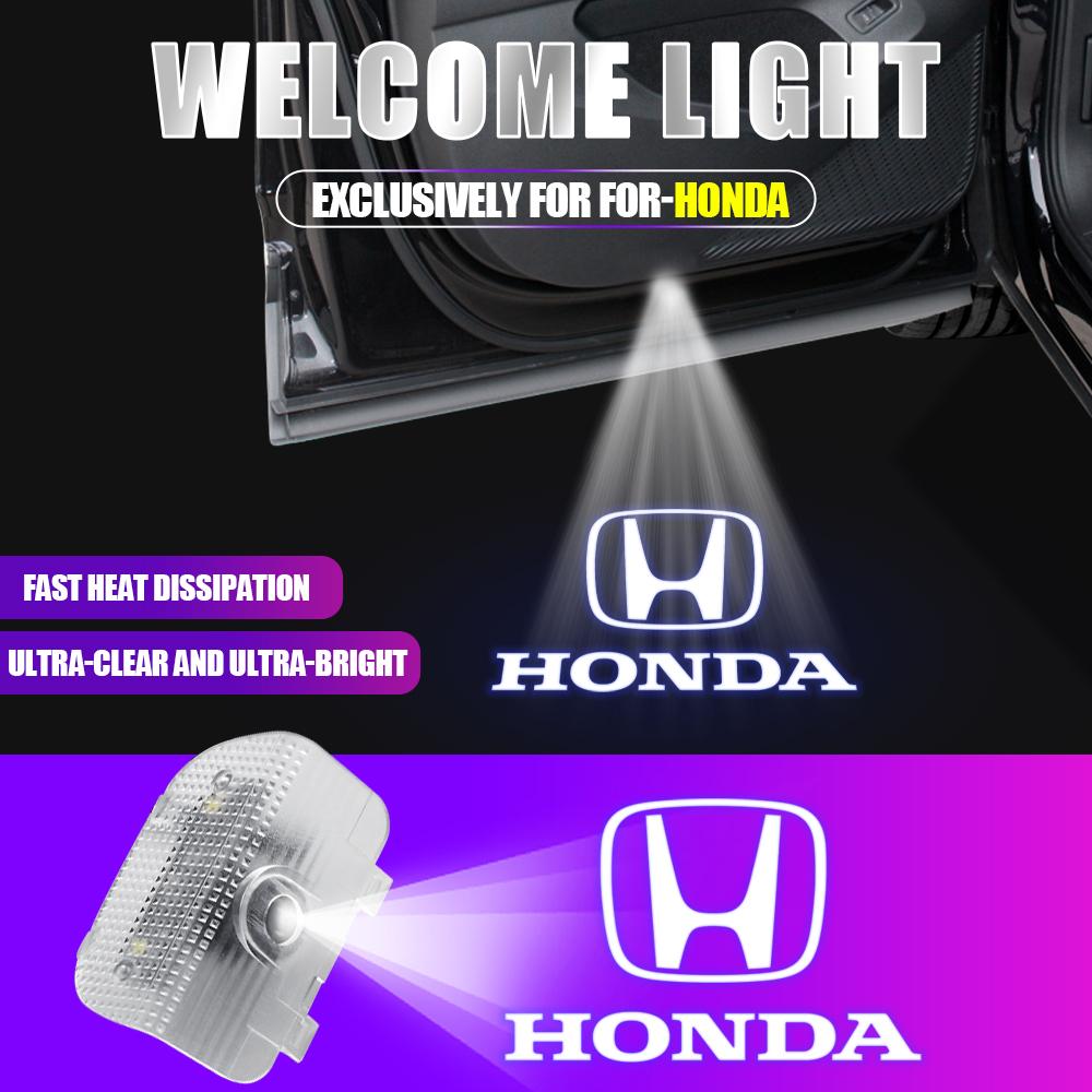 For Honda Acc02pcs/set For Honda Accord Odyssey Elysion CR-Z Spirior Auto Accessories Car Door Welcome Light Led HD Projector Lamp