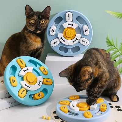 Training Toy Anti Choking Dog Puzzle Toy Rotating Interactive Pet Slow Food Bowl Durable with Sound Pet Leakage Tray Cat