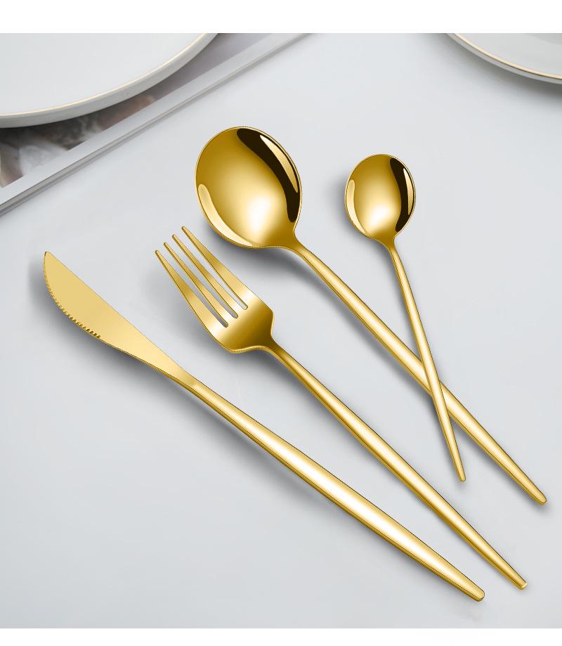 2025 Stainless Steel 24-Piece Cutlery Set for Hotels & Restaurants: Steak Knife, Fork & Spoon