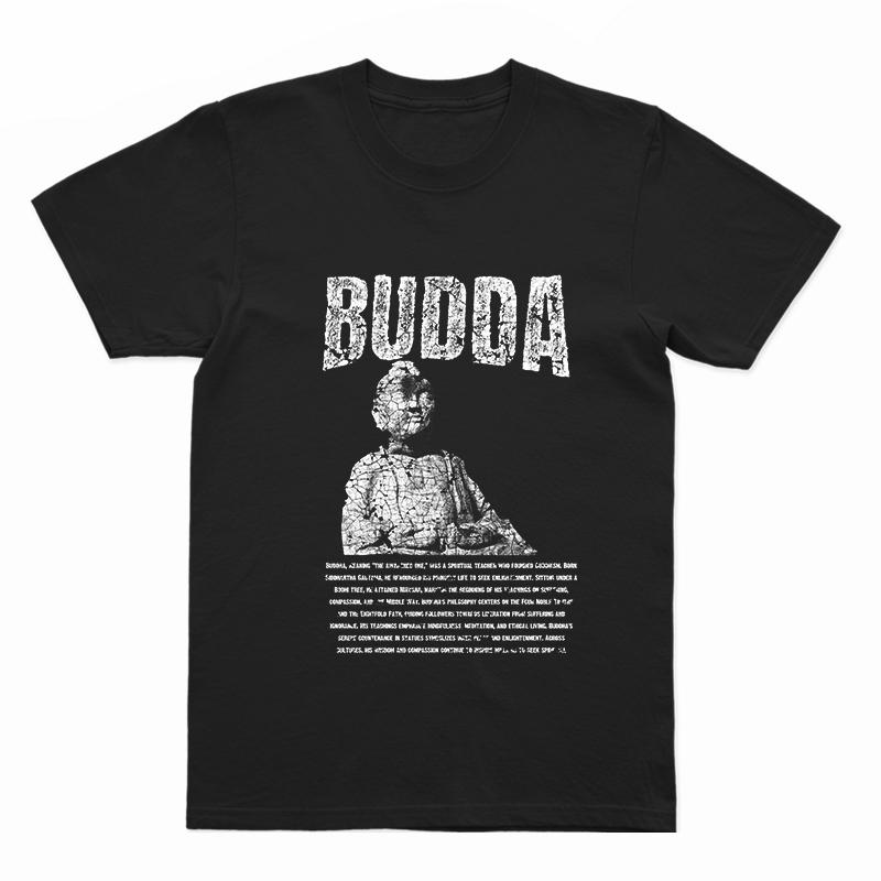 Coolmind U0003-T2 100% Cotton Cool Budda Statue Print Men T Shirt Exclusive Graphic Tshirt Men Big Size Tee Shirts