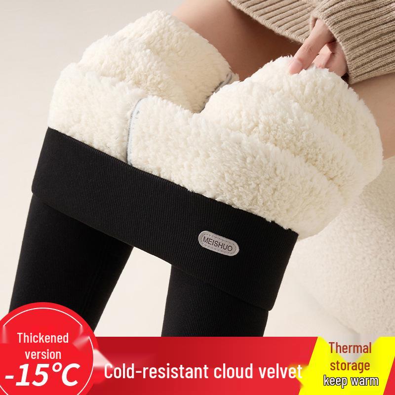 9902 Women's Velvet Autumn/Winter Leggings: High Waist, Plus Velvet, Extra Thick, Warm Cotton Plush Pants