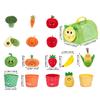 17pcs Color Sorting Toy Set, Color-Coded Fruit and Vegetable Plush Toys, Sensory Toys, Suitable For Babies, Early Education Gift