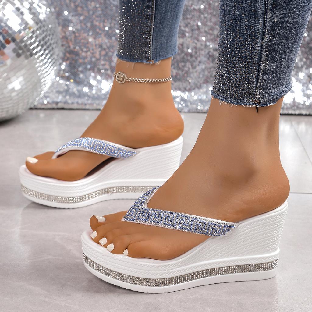 Fashion Women Slippers 2025 Wedge Thick Bottom Sandals Flip-flops Fashion Women Shoes Platform High Heels Slippers Ladies Slides Women