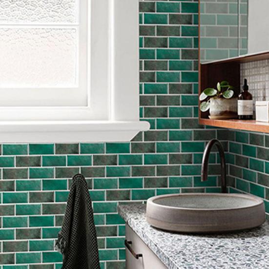 Removable Bathroom Wall Tiles Self-Adhesive PVC Tile Stickers, Waterproof Mosaic Pattern Decals for Kitchen Cover Defects Stickers Home Decor,