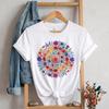 Colorful Floral Mandala Shirt,Watercolor Botanical Tee,Cottagecore Flower Bouquet T-Shirt,Boho Wildflower T-Shirt,Gardening Gift for Her,