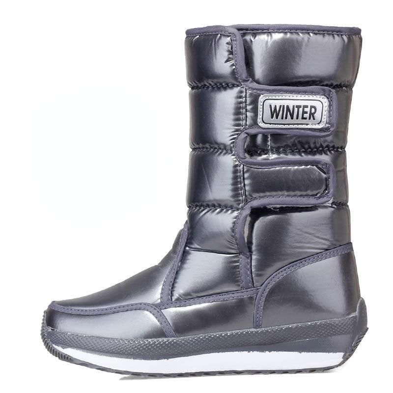 Fashion Snow Boots Woman Winter Shoes Comfortable Fleece Warm Mid Boots Female Waterproof Non-slip Winter Platform Botas Ladies Footwear