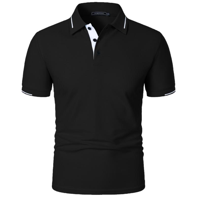Mens Summer Classic Short Sleeve Polo Tops Button Placket Regular Fit and Solid Lightweight Casual Outdoor Pullover Topss