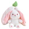Cute Rabbit Doll Carrot Strawberry Plush Pillow Transform to Bunny Plush Toy Cartoon Animal Pillow Creative Kids Toy Lover Gift