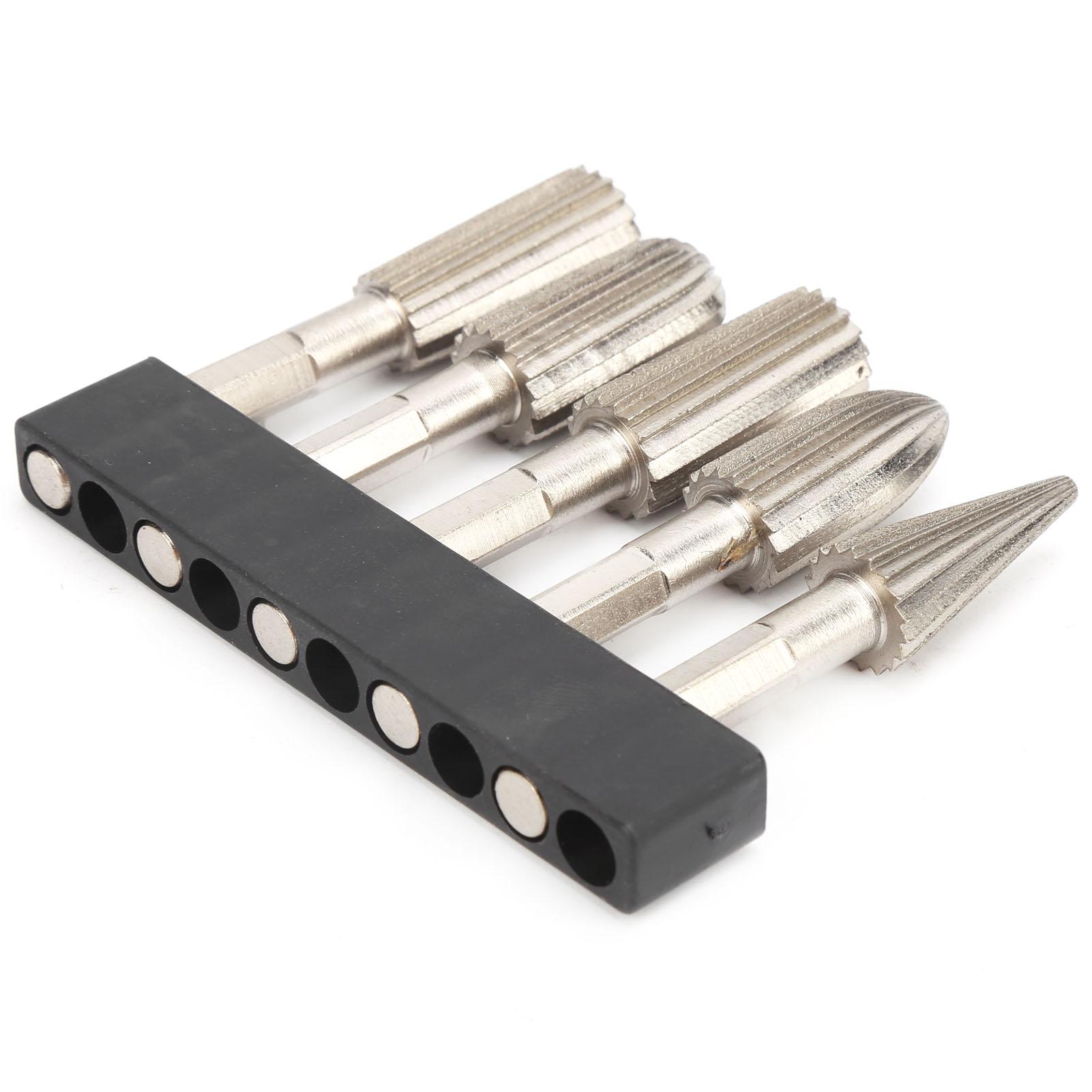 

5 шт. Вращающийся напильник 14 дюймов Шестигранный хвостовик Двойная насечка Набор металлических шлифовальных сверл для резьбы полировки