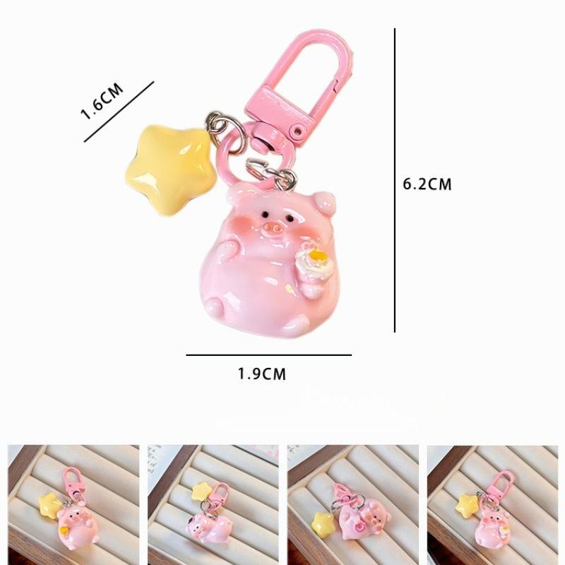 Cartoon Cute Star-shaped Little Pig Keychain Pendant For School Bags As Creative Gifts