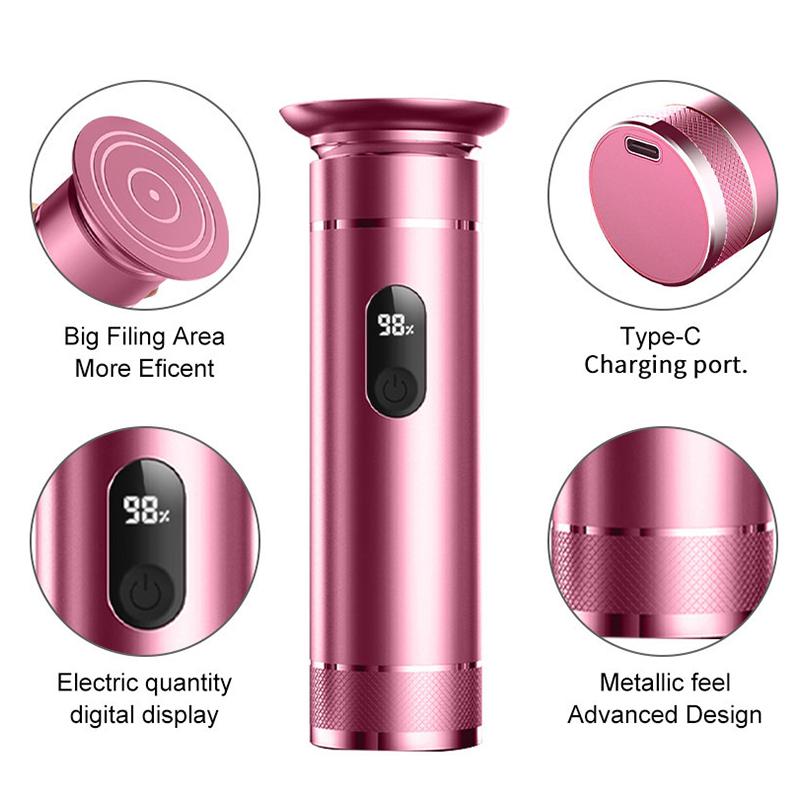 Aluminum Alloy Electric Foot Grinder For Feet - Dual Power Type-C/Battery, Callus & Dead Skin Remover Pedicure Tool