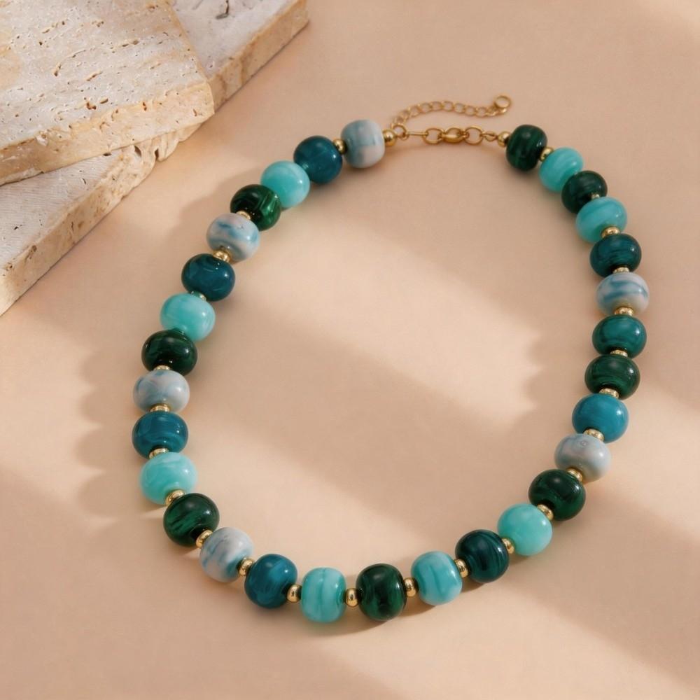 Acrylic Material Beaded Choker Multi-Color Clavicle Chain Fashion Necklace Jewelry Gift