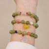 Stone Gourd Green Stone Bracelet Lotus New Chinese Style Bracelet Beads Bracelets  Friendship