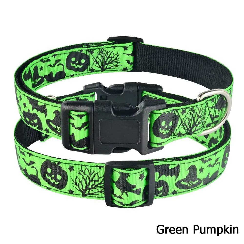 Orange Nylon Halloween Dog Collar Small Medium Large Pet Puppy Collar Adjustable