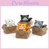Caixa de Papel Chis Sweet Home Desenho Animado Figura de Gato em PVC Decoração de Jardim Para Entusiastas de Plantas
