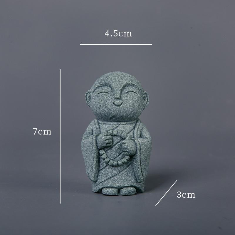 Statue Miniature Durable Exquise Mignonne Petite Figurine de Moines Ornement de Jardin Zen Fait Main Décor d'Aquarium