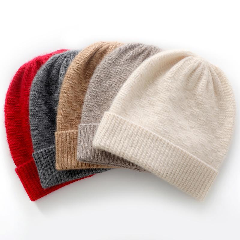 Spot European and American autumn and winter new cashmere hats men's and women's casual cold hats warm wool hats