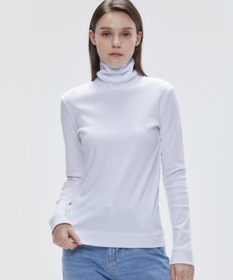 YJACK W_Heavy Brushed Rib Slim Fit Turtleneck T-Shirt Lrt1532L