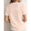 Women's Short Sleeve Crew Neck T-Shirt - Spring Summer Casual Blouse Suitable for Warm Weather, Opaque Round Neck Top with Minimalist Letter