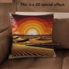 D Bohemian Desert Sunset Print Throw Pillow Covers Pattern Cushion Cover Suitable For Sofa Bedroom Car Pillow Cover