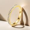 Stainless Steel Ring with Star-Inlaid Diamonds, Fade-Resistant, Titanium Finish