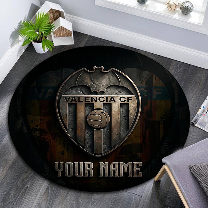 Custom Name Valencia CF2 Round Area Rug,Carpet Rug for Living Room Bedroom Sofa Playroom Decor,Non-slip Floor Mat