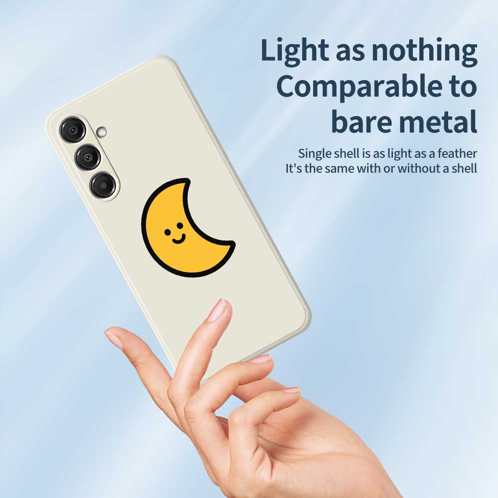 For Samsung Galaxy A16 5G/4G Case Yellow Moon Pattern Printing Straight Edge TPU Phone Back Cover