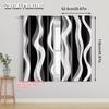 2Pcs Modern Abstract Art Black Striped Light-Filtering Curtain Polyester Drapes For Living Room Office Bedroom Home Decor