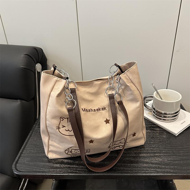 Nylon Tote Bag For Women With Zipper Closure And Cell Phone Pocket For Daily Casual Use