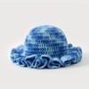New Colorful Crochet Ruffle Brim Knit Bucket Hats Winter Woman Handmade Stretch Fisherman Cap Outdoor Warm Windproof Beanie Hat