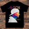 Kolekcja Avicii Piosenkarz Krótki Rękaw Bawełna Czarny Wszystkie Rozmiary Unisex Koszulka Unisex Koszulka