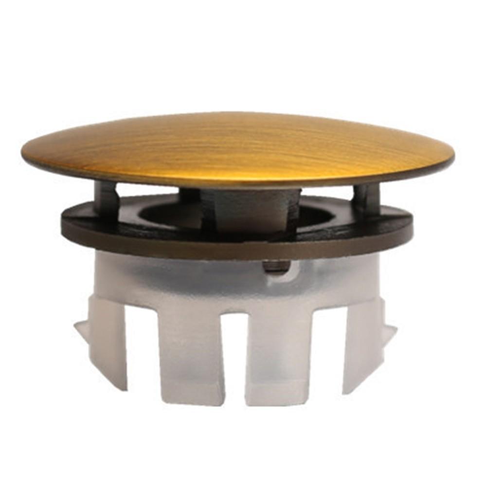 Sink Overflow Cap Brass Round Hole Cover for Bathroom Basin with Plastic Prongs