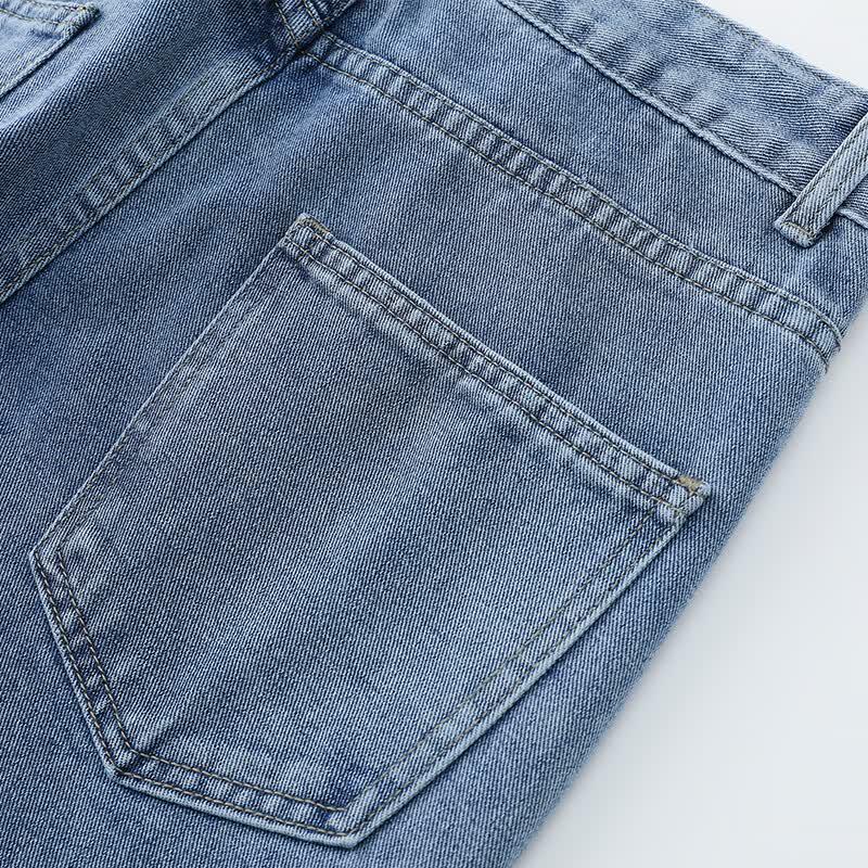 GENIOLAMODE Men's Retro Loose Straight-Leg Jeans