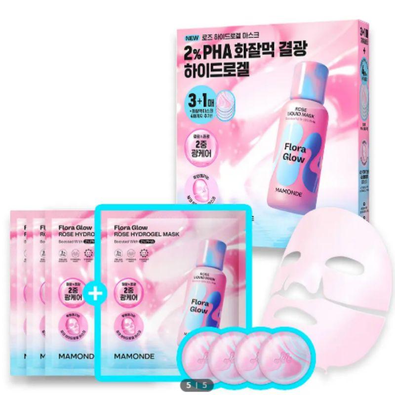 Mamonde Rose PHA Hydrogel Mask 3+1 Sheets Set
