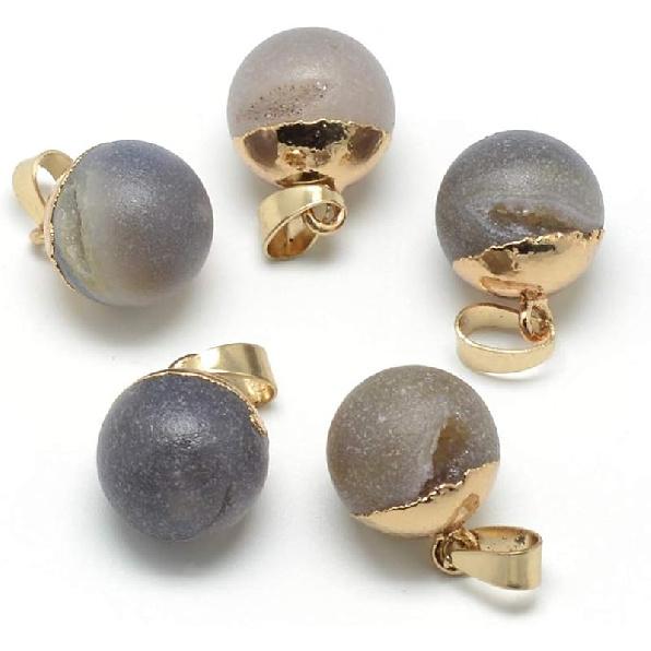 Ipotkitt 30 Pcs Natural Mixed Gemstone Connector Charms Sun Stone Charms Links Celestial Stone Charms for Jewelry Making DIY Craft Findings