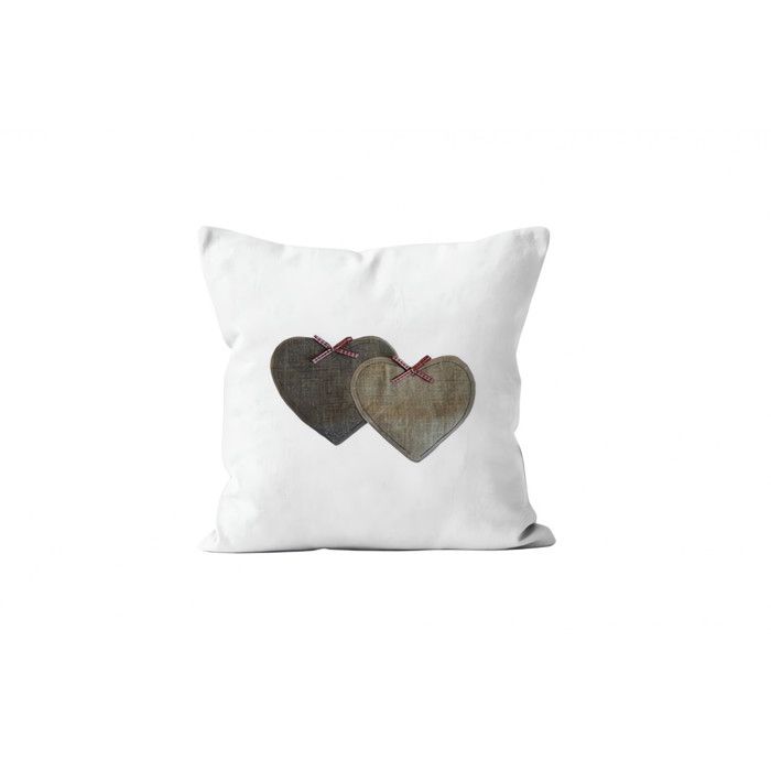 Coussin déhoussable pur coton 40x40 cm LOVE rouge, par Soleil d'Ocre