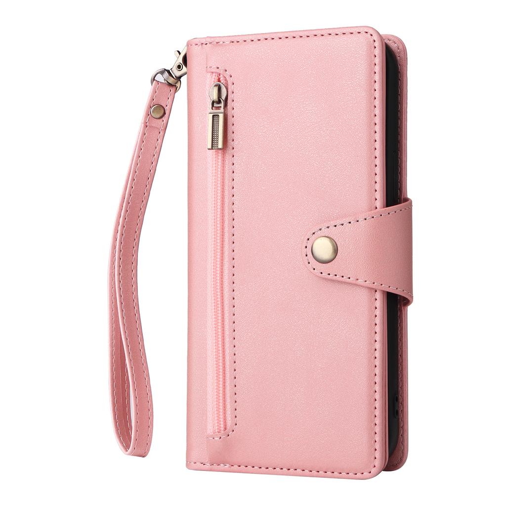 Suitable for Samsung S23 Mobile Phone Case Rivet Buckle Card Wallet Leather Case S22 Fantasy Nine Card Zipper Anti Fall Protection Cover