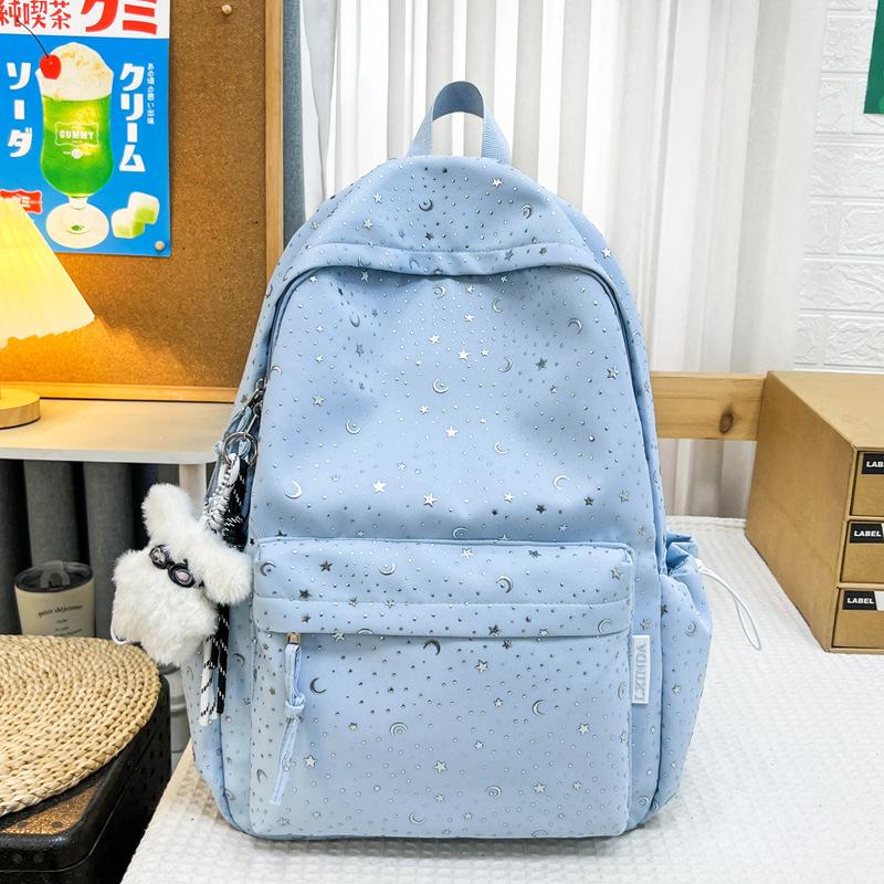 Schoolbag, Japanese-style Star Backpack, INS style student backpack, large capacity, high-appearance double shoulder backpack, school bag for middle
